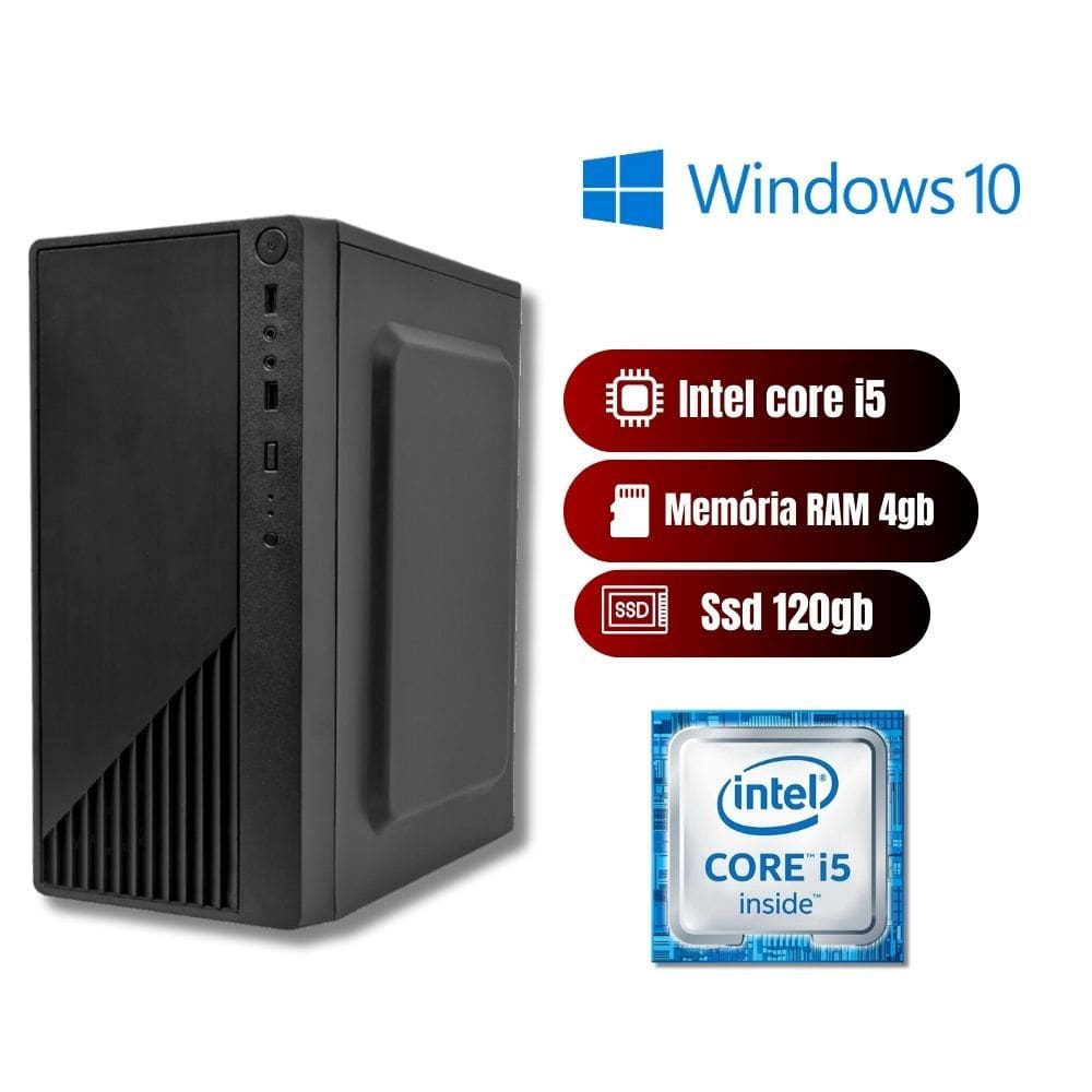 Velocidade e Eficiência PC Intel i5 com SSD e 4GB RAM