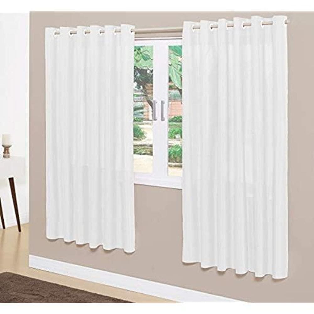 Cortina Para Sala Quarto Em Tecido Oxford Branco 3,00X2,50