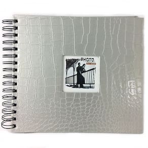 Álbum de Assinaturas e Scrapbook Grande Prata Verniz