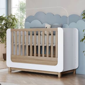 Berço Mini Cama 2 em 1 Aconchego Branco/Jequitibá - Henn