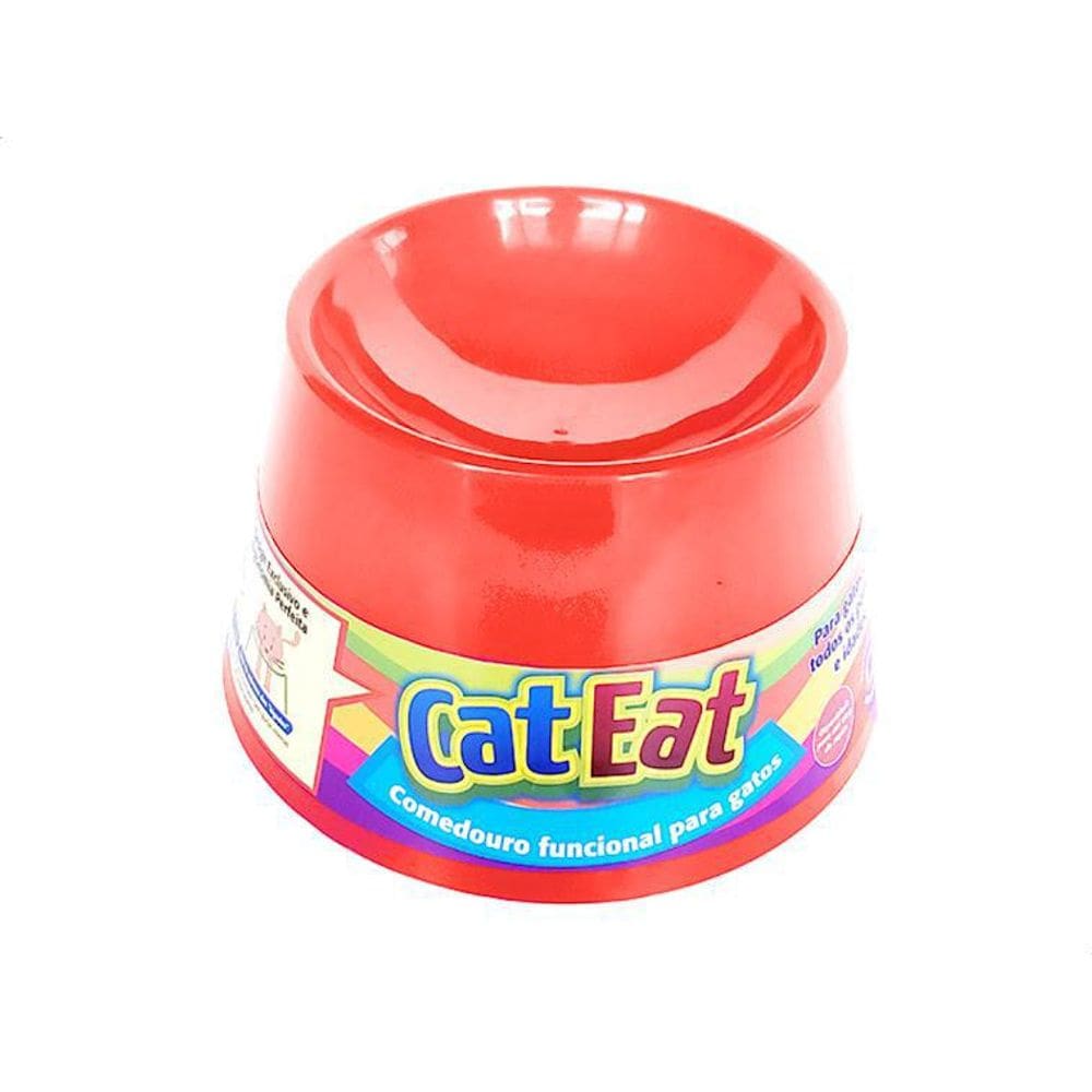 Comedouro Ergonomico Pet Games Cat Eat - Vermelho
