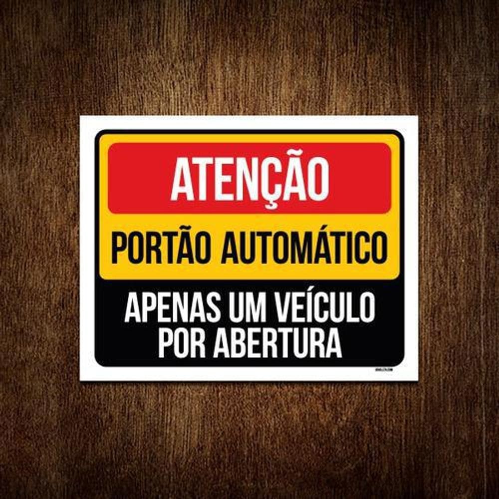 Placa Atenção Portão Automático 36x46 - PSAI 2mm