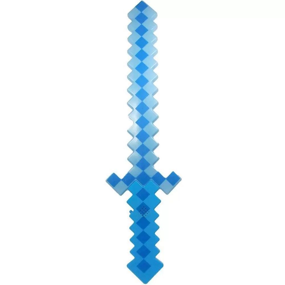 Brinquedo Espada Pixel Minecraft 58Cm Som E Luz - Azul Nº14
