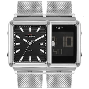 Relógio Technos Masculino Curvas Prata Anadigi 1S13Cw/1P