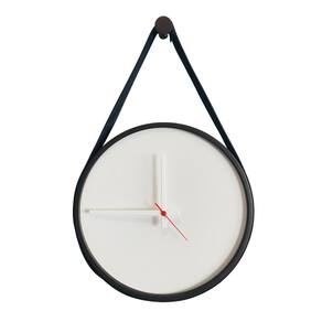 Relogio Adnet Preto Alça Preta Mostrador Branco 40 Cm