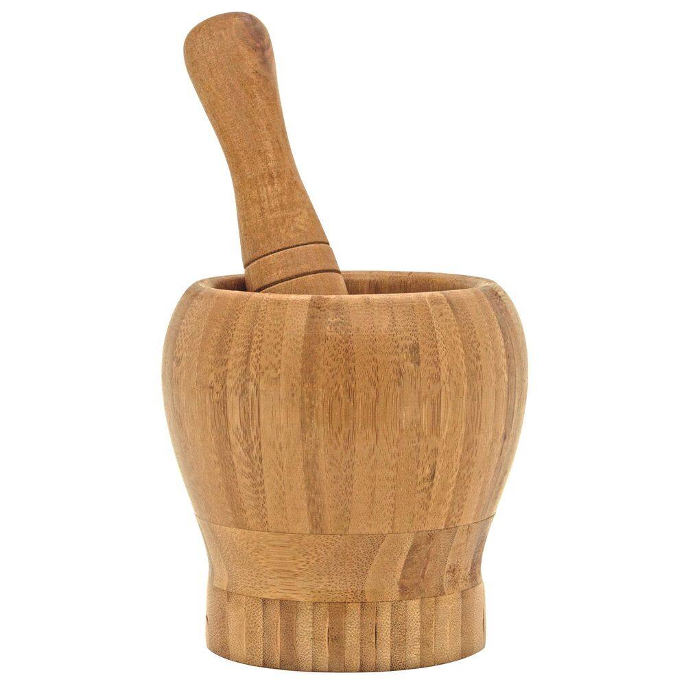 Pilão de Bambu 11cmx17,5cm - Amasse e Moa Temperos