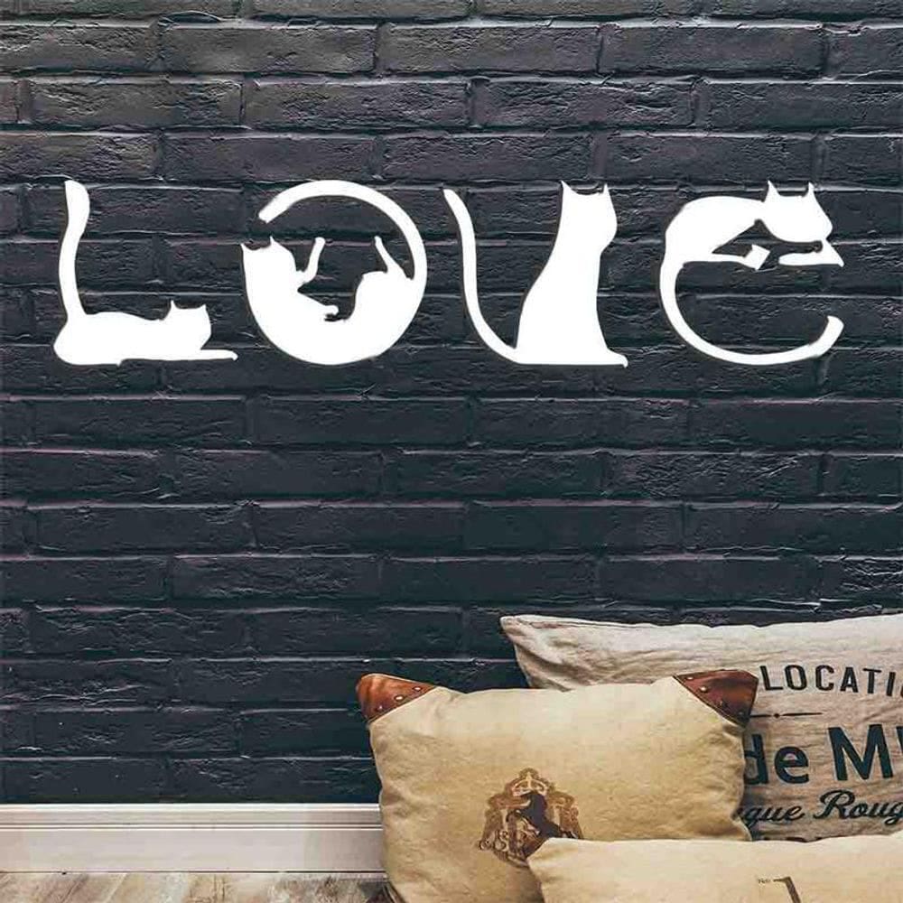 Quadro Decorativo Gato Love Vazado - Mdf 3Mm 003