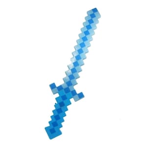 Brinquedo Espada Pixel Minecraft 58Cm Som E Luz - Azul Nº33