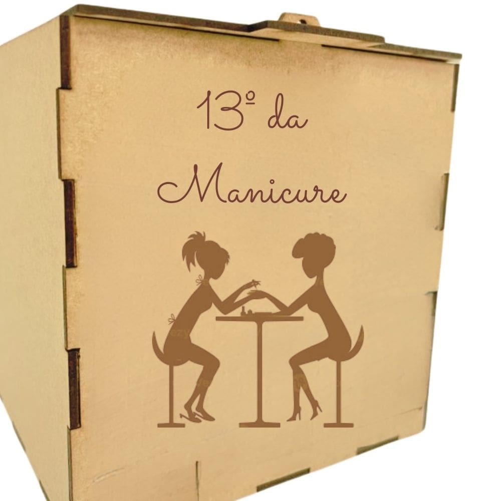 13 Décimo terceiro da manicure quadro caixa cofre moedas dinheiro caixinha quadro cofre manicure