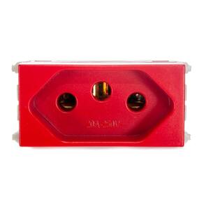 Modulo Tomada de Energia 2P+T Refinatto 20A Weg Vermelho