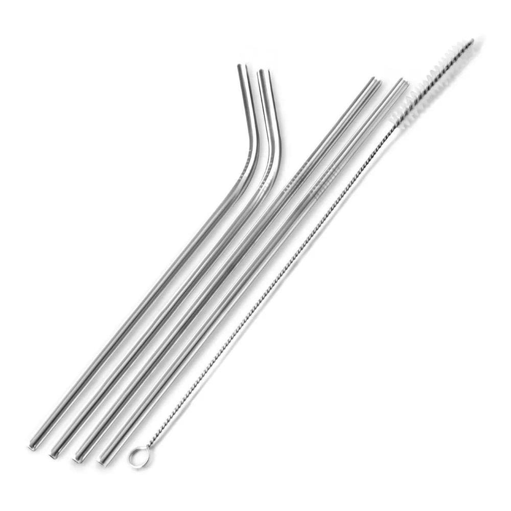 Conjunto Com 4 Canudos Inox Com Escova De Limpeza - Mimo