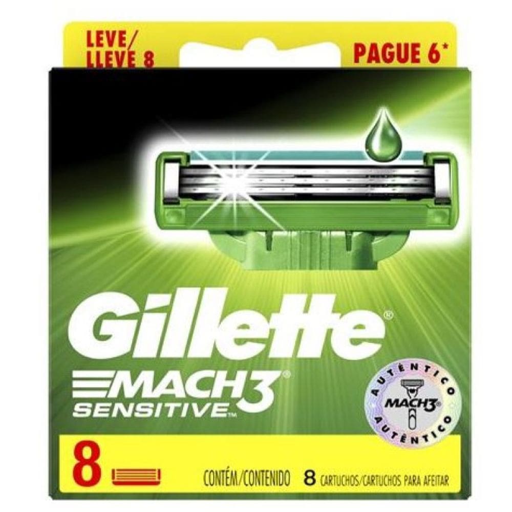 Refil Gillette Mach3 Sensitive Com 08 Cartuchos