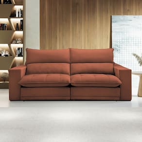Sofá Retrátil e Reclinável Martinho 250cm Boucle Terracota - Celflex
