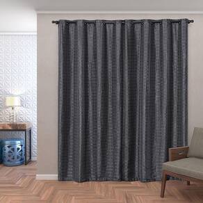 Cortina Blackout 2,80X2,30 Voal Corta Luz Porta Balcão Preto