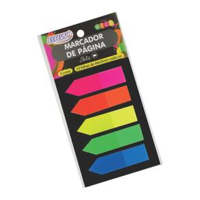 Marcador De Pagina Adesivo 12X44Mm Neon Seta 5 Cores
