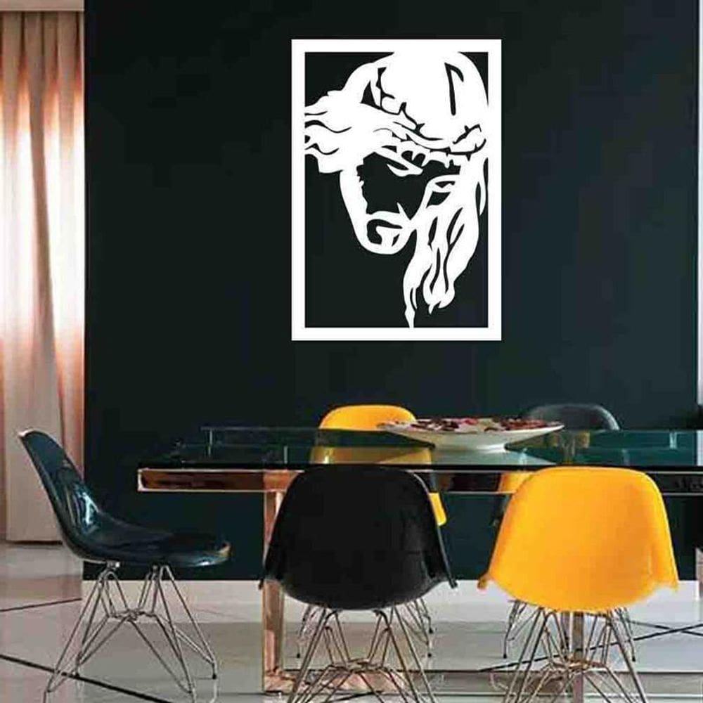 Quadro Decorativo Jesus Cristo 3Mm Vazado Marrom - Mdf