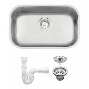 CUBA DE EMBUTIR TRAMONTINA LAVÍNIA 47 BL EM AÇO INOX ACETINADO 47x30 cm COM VÁLVULA DE 3.1/2