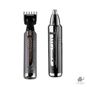 Aparador e Cortador de Pelos Kemei KM-6511 Bivolt - Preto