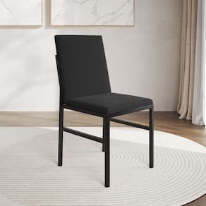 Cadeira de Jantar Estofada Mônaco Veludo Preta - Iron Wood