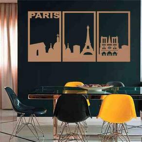 Quadro Decorativo Vazado Paris MDF 3mm Preto