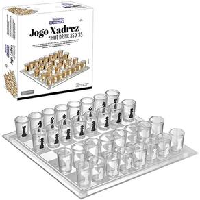 Jogo De Shot Jogo De Xadrez Drink Tabuleiro De Vidro 35Cm
