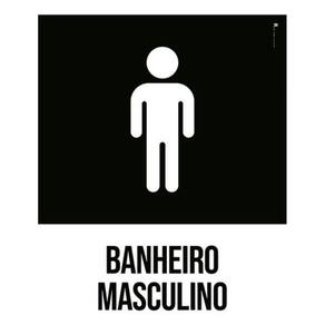 Kit 3 Placas Banheiro Masculino Desenho