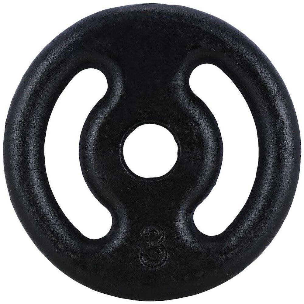 Anilha Vazada Ferro Fundido Preto 3Kg