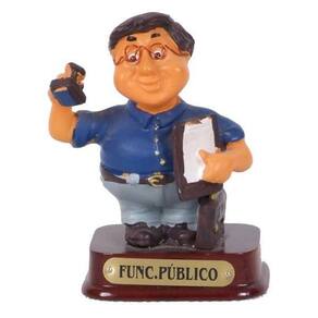 Miniatura Funcionário Público 8 cm - Resina e Madeira