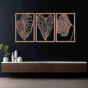 Quadro Decorativos Folhas Vazadas - Mdf 3Mm 003