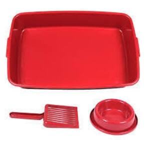 Kit Higiênico Para Gatos - Vermelho