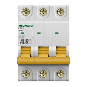 Disjuntor Tripolar 3P 25A Curva C Albr3 Alumbra