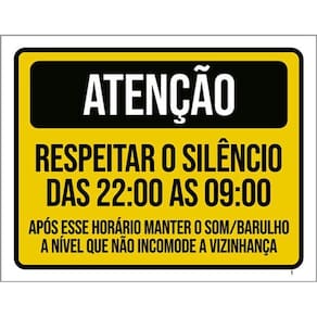 Kit 5 Placa Respeitar Silêncio Som Barulho Vizinho36X46