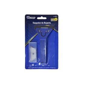 Raspador De Rejunte De Metal / Plastico e Refil Com 5 Pecas