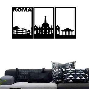 Quadro Decorativo Vazado Roma MDF 3mm Branco