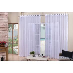 Cortina Voal Liso Sala Quarto Branca 2,00X1,80