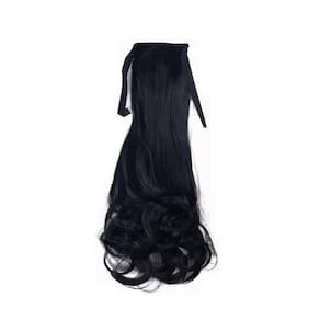 Rabo De Cavalo Com Fita Ondulado Preto 1 Fibra Futura 60Cm