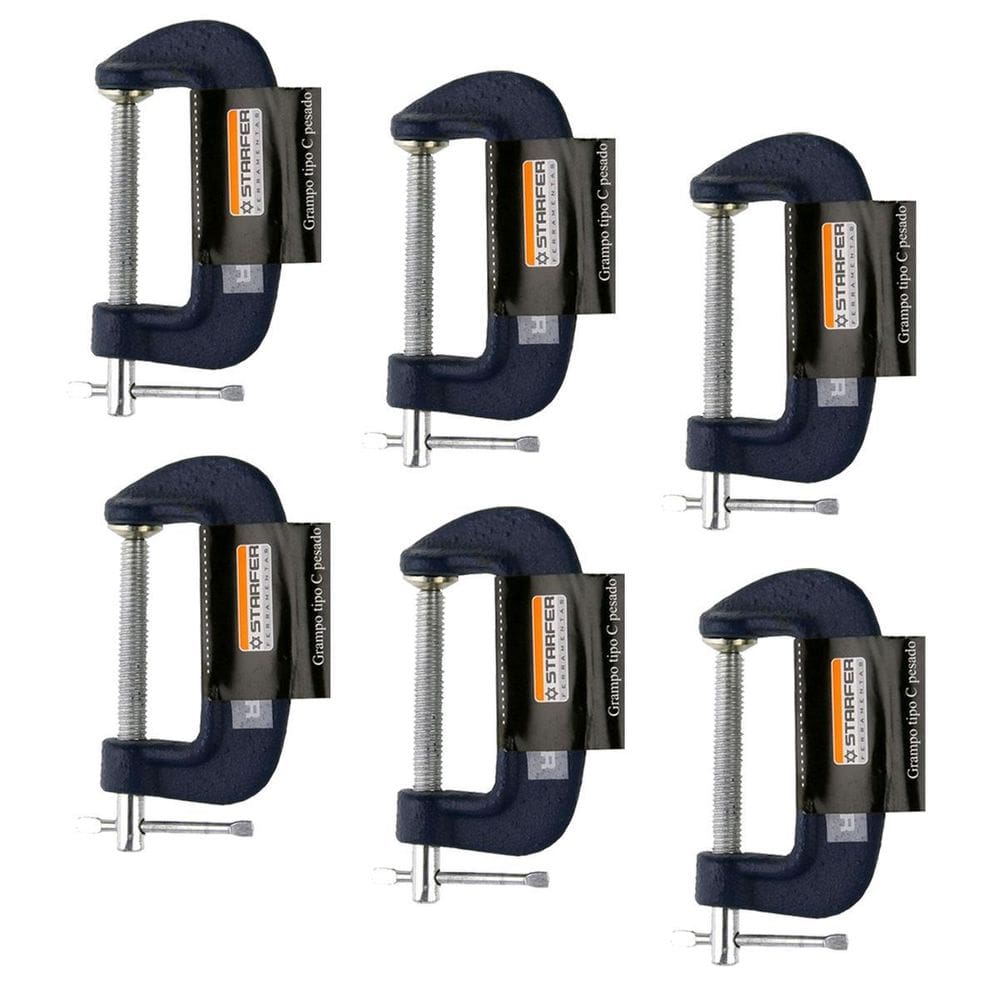 Kit 6 Unidades Grampo C Marceneiro 10 Starfer