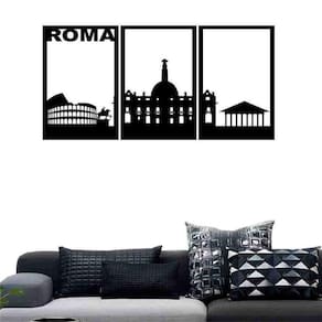 Quadro Decorativo Vazado Roma MDF 3mm Branco