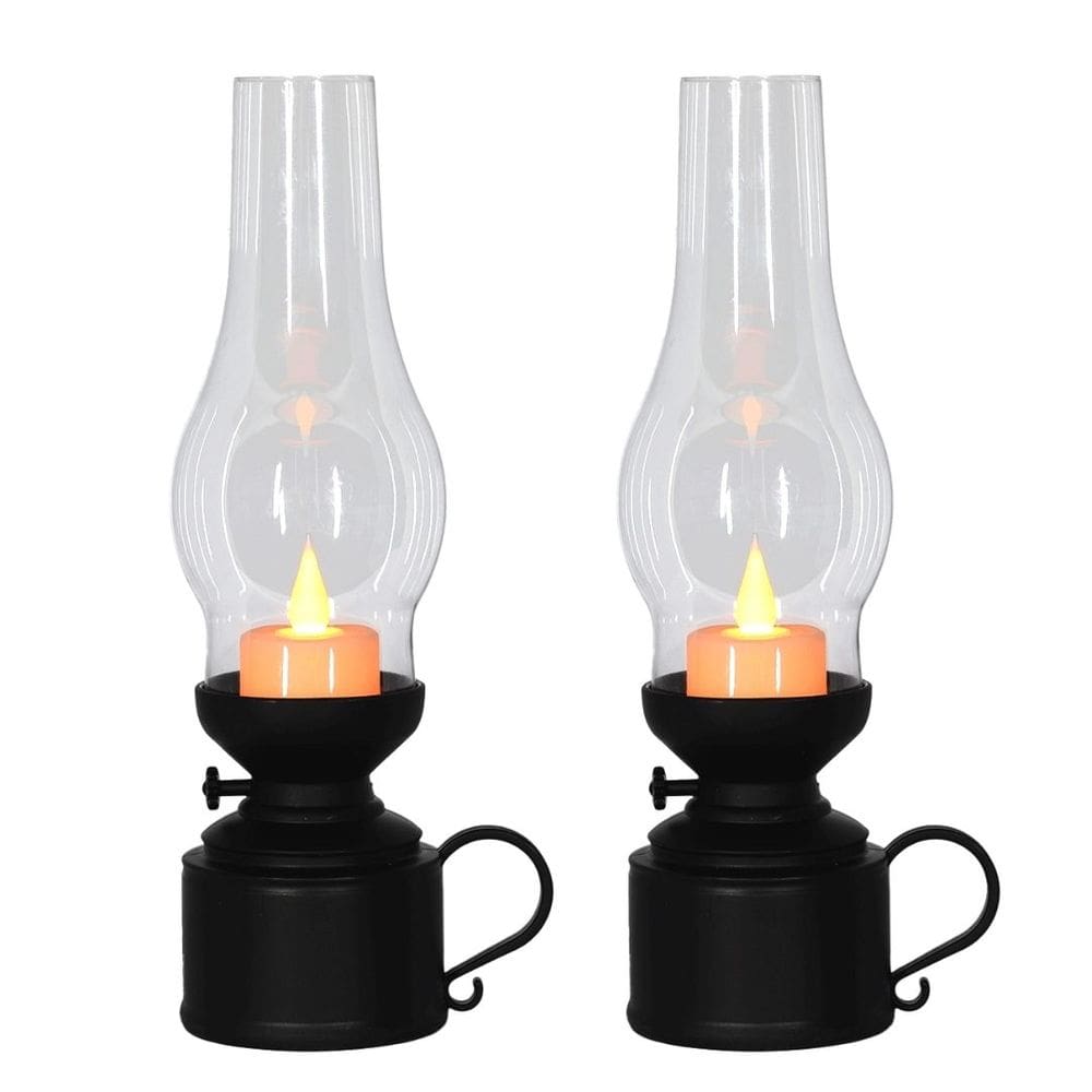 Kit 2 Lamparinas Eletrônica Decorativa Vela Led Branco Quente 24cm - Magizi