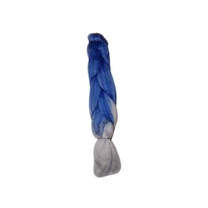 Cabelo Sintético Jumbão 399Gr Para Tranças Box Azul E Branco
