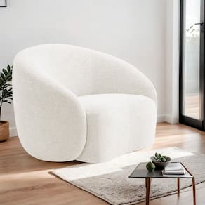 Poltrona Decorativa Curva Sala Recepção Alemanha Bouclé Branco