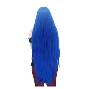 Peruca Wig Super Longa 1 Metro Cosplay Fantasia Azul Royal