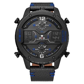 Relógio Masculino Weide Anadigi Wh6401B - Preto E Azul