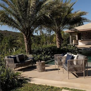 Conjunto Jardim e Varanda 1 Sofá 1 Poltrona 1 Champanheira 1 Mesinha Refúgio Cabecasa Madeiramadeira Champanhe/Cinza Mesclado