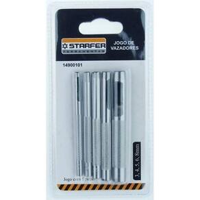 Kit Vazador Furador Couro Lonas Cinto 5Pçs Starfer