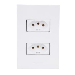 Conjunto Tomada Dupla 20A 4X2 Branca Inova Pro 85058 Alumbra