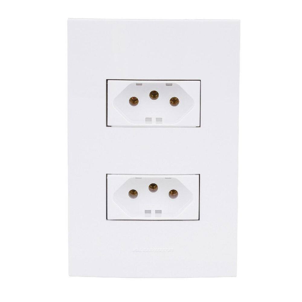 Conjunto Tomada Dupla 20A 4X2 Branca Inova Pro 85058 Alumbra