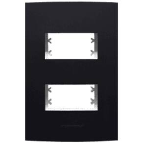 Inova Class Placa 4X2 2 Seções Distanciada Preto Ebano Fosco
