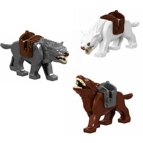 Boneco Blocos De Montar Kit 3 Lobos Medieval Soldados