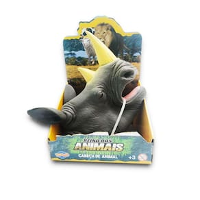 Brinquedo Reino Dos Animais Fantoche De Mão Rinoceronte